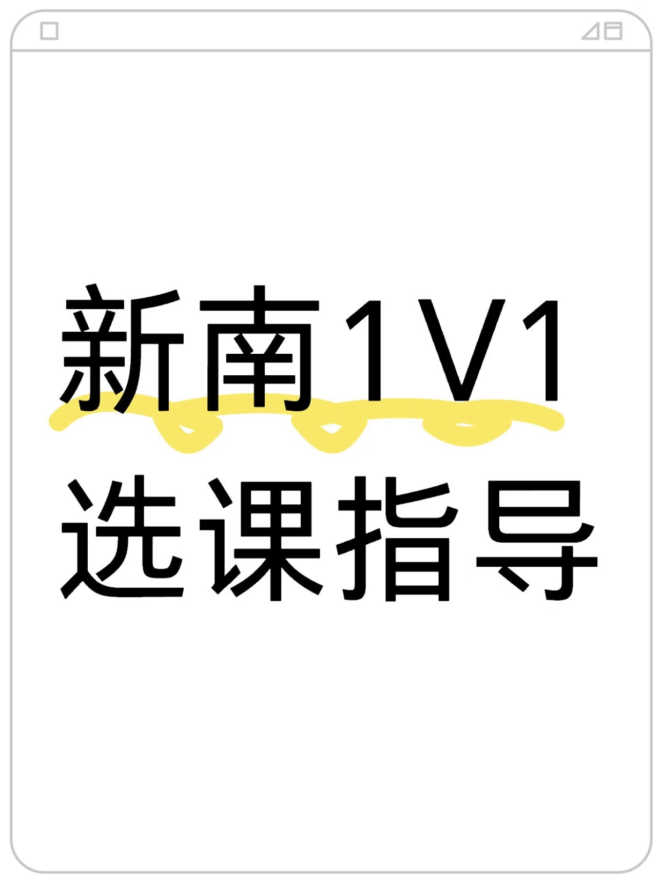 新南1V1选课指导