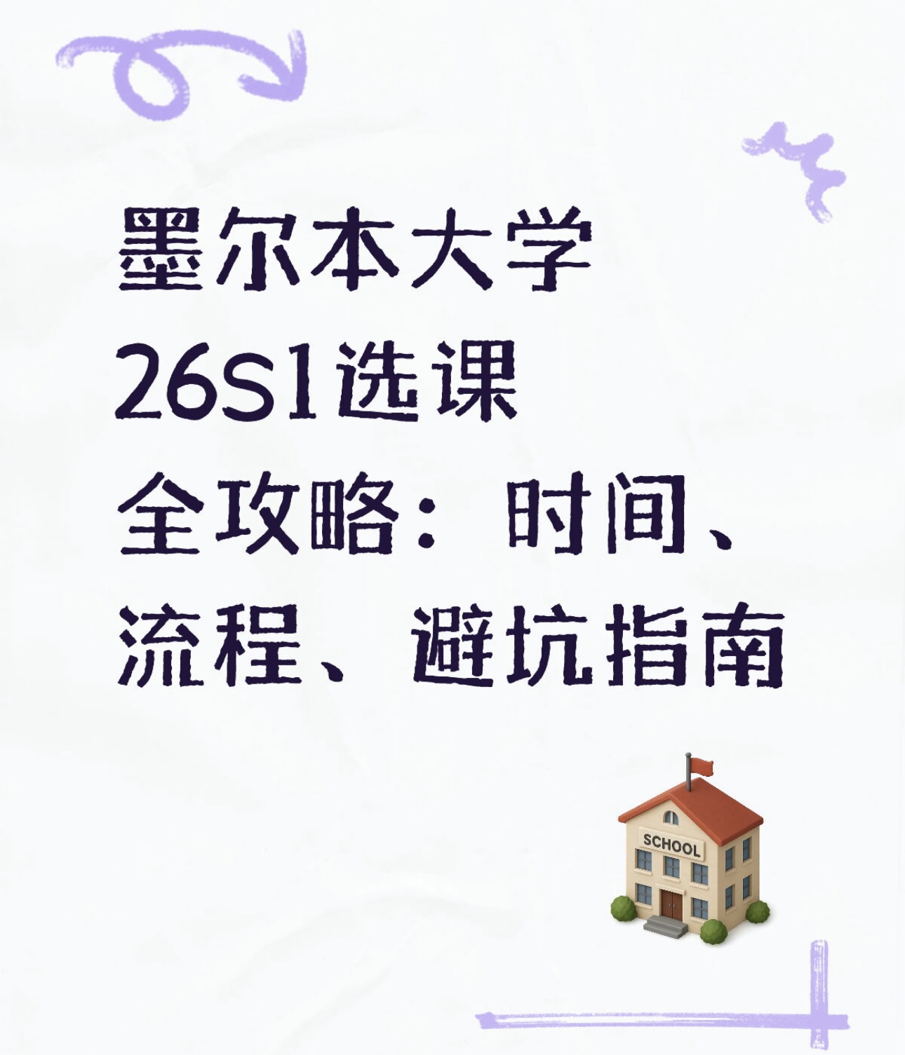 墨尔本大学26S1选课全攻略:时间、流程、避坑指南
